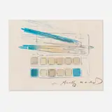 Andy Warhol, Watercolor Paint Kit with Brushes, 1982, offset lithograph in colors on Carnival Felt Cover