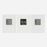 Alex Katz, Three works from the Gloria portfolio, 2005, etching on Zerkall Ingres