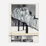 Christo, Wrapped Statues (Project for Der Glyptotek in Munich Aegean Temple), 1988, screenprint in colors with offset lithograph collage on Arches Cover