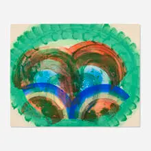 Howard Hodgkin, Red Palm, 1986-87, lithograph and pochoir in colors with hand-coloring on Arches Cover