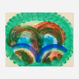 Howard Hodgkin, Red Palm, 1986-87, lithograph and pochoir in colors with hand-coloring on Arches Cover