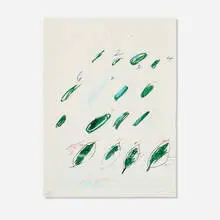 Cy Twombly, Fagus Silvatica (from the Natural History, Part II: Some Trees of Italy series), 1975-76, lithograph, grano-lithograph and collotype in colors on Fabriano