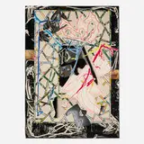 Frank Stella, The Counterpane (from the Waves I series), 1989, screenprint, lithograph and linocut in colors with hand-coloring and collage on T.H. Saunders