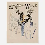 Lesley Dill, Dream World of the Forest: Man Carrying the Wilderness, 2023, relief print in colors with thread