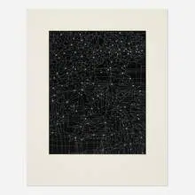 Night Architecture by Victoria Burge, 2020, screenprint with acrylic polymer and Ultraviolet light cured ink, sold Oct 2025