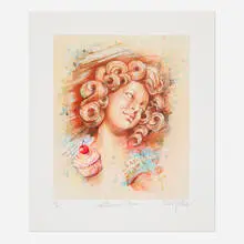 Audrey Flack, Une bouchée d’amour, 2013, digital pigment print and screenprint in colors on Canson Infinity Etching Rag