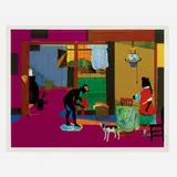 Romare Bearden, Mecklenburg Morning: Sunrise for China Lamp, 1993, offset lithograph in colors