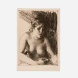 Anders Zorn, Bust, 1916, etching and drypoint
