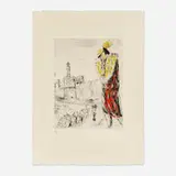Marc Chagall, King David (from La Bible series), 1958, etching with hand-coloring on Arches