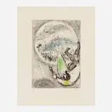 Marc Chagall, La Paix et la gloire apportées à Jérusalem avec le pardon de Dieu (from La Bible series), 1956, etching with hand-coloring on Arches