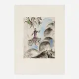 Marc Chagall, Élie enlevé au ciel (from La Bible series), 1958, etching with hand-coloring on Arches