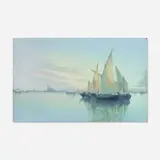 Grand Canal, Venice (Large scenic Vellum plaque) by Carl Schmidt for Rookwood Pottery, c. 1917, glazed earthenware, original frame, sold Nov 2023