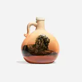 Early Limoges style jug with portrait of a recumbent lion by attribution for Rookwood Pottery Edward Cranch, sold Nov 2023