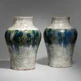 Auguste Delaherche, Early vases with chestnut branches, pair
