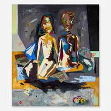 David Sharpe, 2 Figures, 1997, oil on canvas