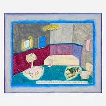 Hollis Sigler, With Guilt Went The Desire To Be Some One Else... Some One Better, 1980, Cray-Pas on paper and matboard