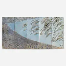 Ruth Duckworth, Clouds Over Lake Michigan maquette, c. 1974, ceramic and wood panel