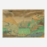 Joseph Yoakum, North Side of Side of Lookout Mtn Range Near Chattanooga Tennessee, ballpoint pen, colored pencil and pastel on paper