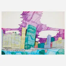 Wesley Willis, Chicago River, 1991, marker and ballpoint pen on Crescent