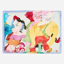 Simple Video Vistas by Gladys Nilsson, 1989-90, watercolor on paper, sold Jun 2024