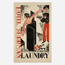 Julio de Diego, Hotel Sherman Laundry, c. 1935, screenprint in colors on paper bag