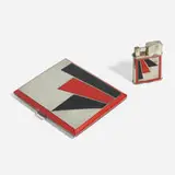 Adolf Kizinger, Cigarette case and lighter, c. 1929, lacquer on metal