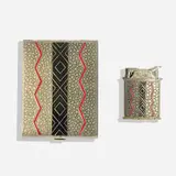 Alfred Reilly, Cigarette case and lighter, c. 1929, enamel on embossed metal