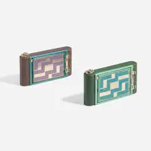 Kodak Petite cameras, set of two by Walter Dorwin Teague, c. 1930, enamel on metal, fabric, sold Jun 2024