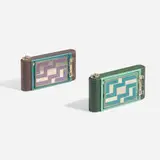 Walter Dorwin Teague, Kodak Petite cameras, set of two, c. 1930, enamel on metal, fabric