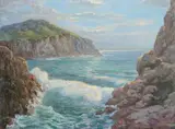 Charles J. Clarke, California Coastal Scene, Oil on canvas