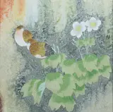 Zhou Xing Yu, Birds on Flowering Branch, Ink and color on paper, signed, sealed and