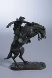 Frederic Remington, Bronco Buster, On a black marble base