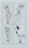 William Steig, Illustration Studies: Four Works, Pen and ink