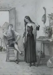 Adrien Moreau, The Attraction, Watercolor