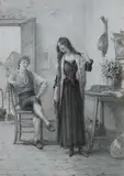 Adrien Moreau, The Attraction, Watercolor