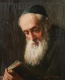 Rabbi by Continental School, Oil on canvas, offered Nov 2012