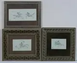 Anonymous, Equestrian Figures, Five ink and color on faux ivory in khatam frames. - Largest: 9 1/4 in. x 4 in