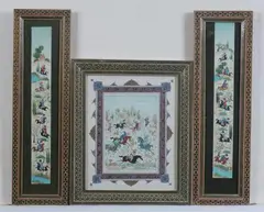 Equestrian Figures by Anonymous, Six ink and color on faux ivory in khatam frames. - Largest: 8 in. x 5 in, sold Nov 2012