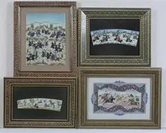 Equestrian Figures by Anonymous, Six ink and color on faux ivory in khatam frames. - Largest: 9 1/4 in. x 7 in, sold Nov 2012