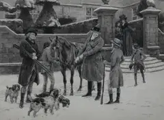Frank Dadd, When Snow the Pasture Sheets, Pen and ink with gouache