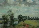 Mark William Fisher, Along the River, Oil on canvas