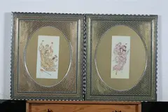 Dancing Figures by Anonymous, Eight ink and color on faux ivory in khatam frames. - Largest: 9 1/2 in. x 5 3/4 in, sold Dec 2012