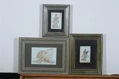 Anonymous, Man, Six ink and color on faux ivory in khatam frames. - Largest: 7 7/8 in. x 5 in