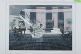 American School, LIVING ROOM. signed and numbered 84/190 in pencil lower margin, Lithograph