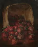 R.L. Goodwin, Still Life with Basket of Strawberries, Oil on canvas