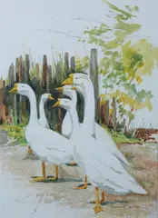 Spring Walk by Janice Edelman, Watercolor., offered Dec 2012
