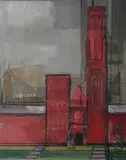 William Walton, View of Smithsonian, Oil on board