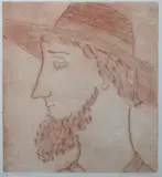 Kiehl Newswanger, Amish Man, Color etching
