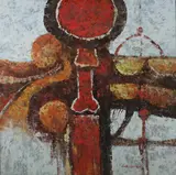 W. Lucas, Abstract Spheres, Oil on canvas