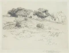 Stephen Parrish, SAILBOATS and COUNTRY ESTATE: TWO WORKS, each signed in pencil lower margin, Etching